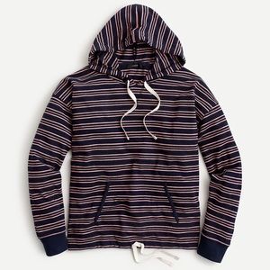 Drawstring Hoodie in Striped Terry